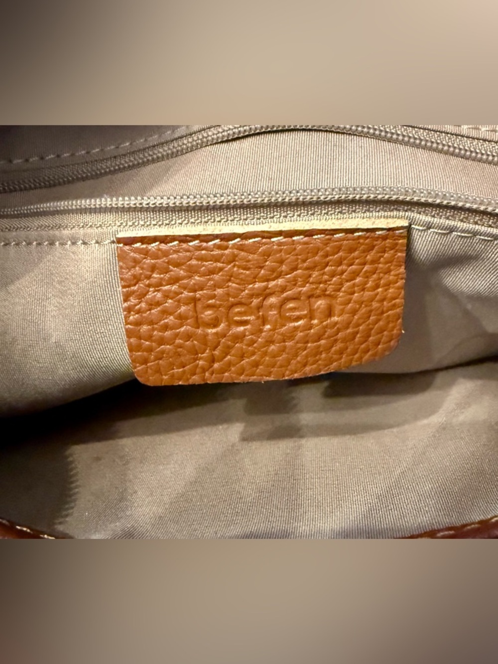 Befen Anti-Theft Leather Crossbody Bag in Cognac - - Picture 7 of 8